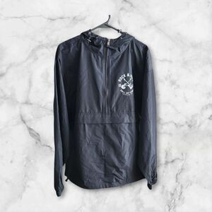 Champion Windbreaker w/ Hood Black 1995 Rock & Roll Hall of Fame Graphic Large